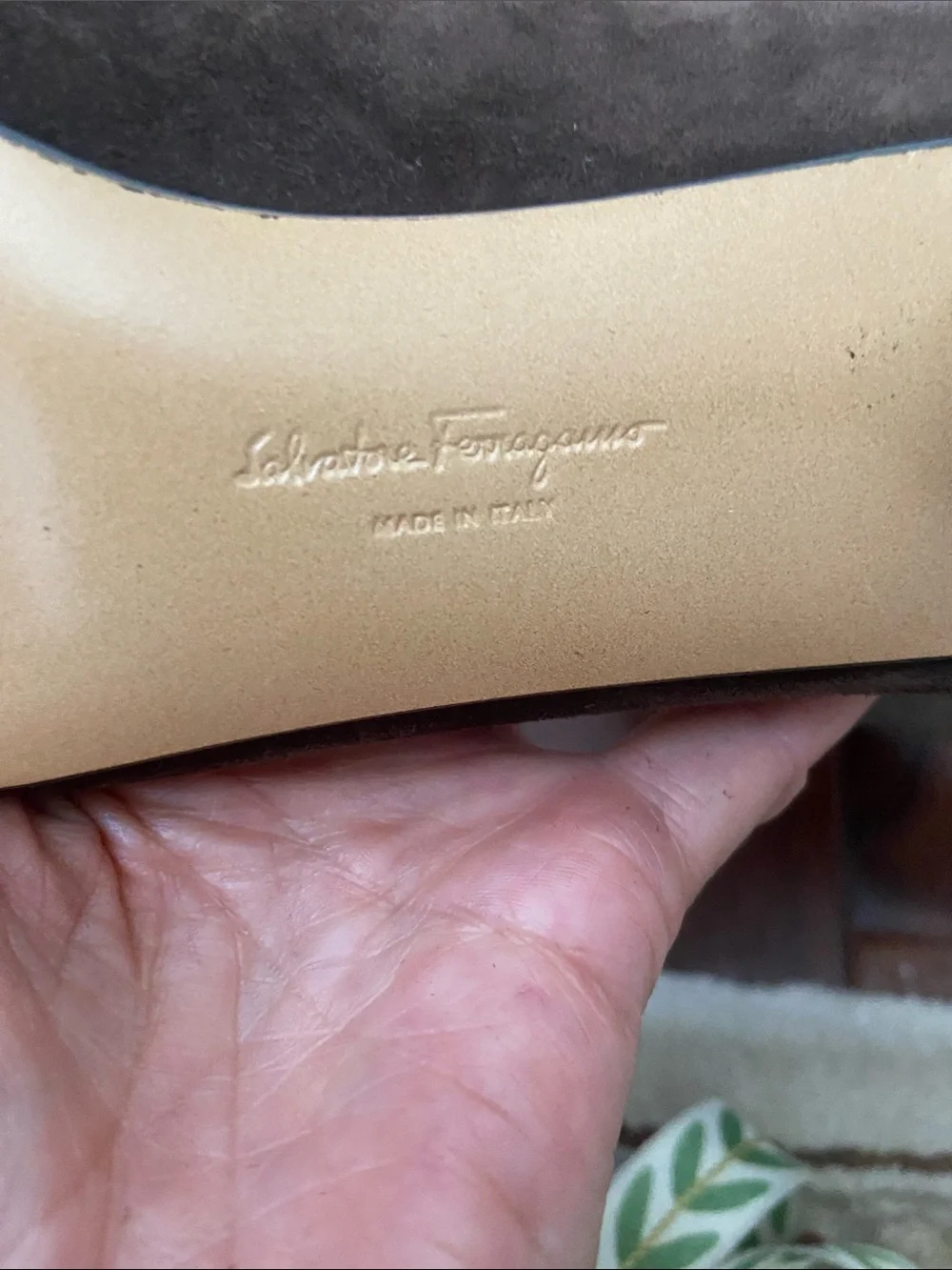 Salvatore Ferragamo Brown Suede Pumps with Lucite Heels